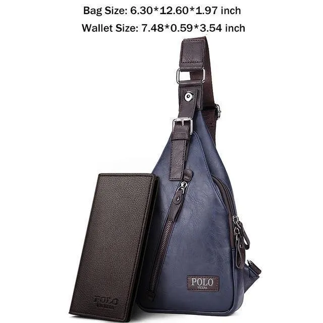 Neue Ankunft Magnetische Haspe Öffnen Männer Leder Brust Tasche Berühmte Marke Männer Reise Sling Umhängetasche Casual Umhängetasche