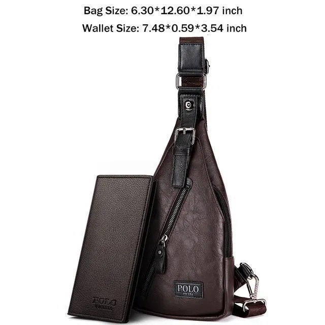 Neue Ankunft Magnetische Haspe Öffnen Männer Leder Brust Tasche Berühmte Marke Männer Reise Sling Umhängetasche Casual Umhängetasche