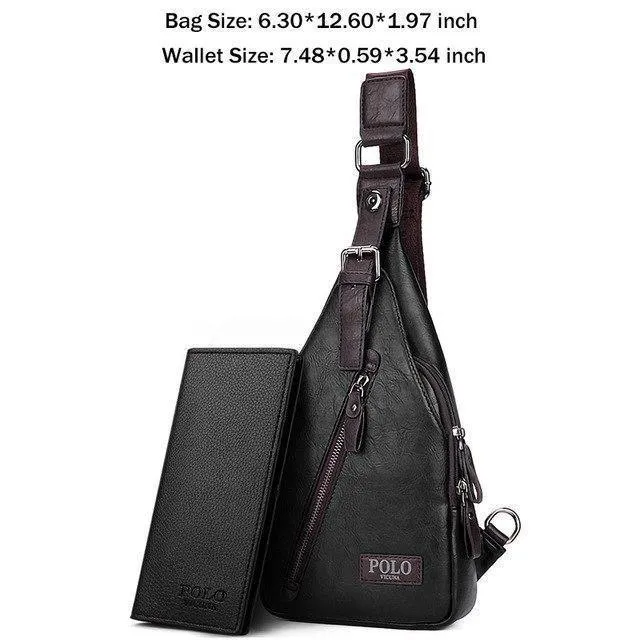 Neue Ankunft Magnetische Haspe Öffnen Männer Leder Brust Tasche Berühmte Marke Männer Reise Sling Umhängetasche Casual Umhängetasche
