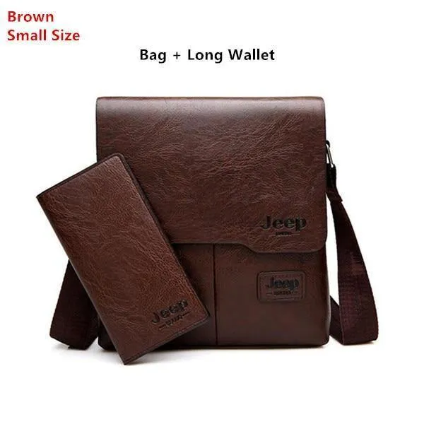 Taschen Set JEEP BULUO Berühmte Marke Neue Mode Mann Leder Umhängetasche Männlichen Cross Body Schulter Business Taschen Für Männer