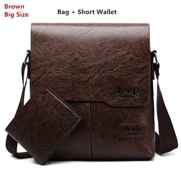 Taschen Set JEEP BULUO Berühmte Marke Neue Mode Mann Leder Umhängetasche Männlichen Cross Body Schulter Business Taschen Für Männer