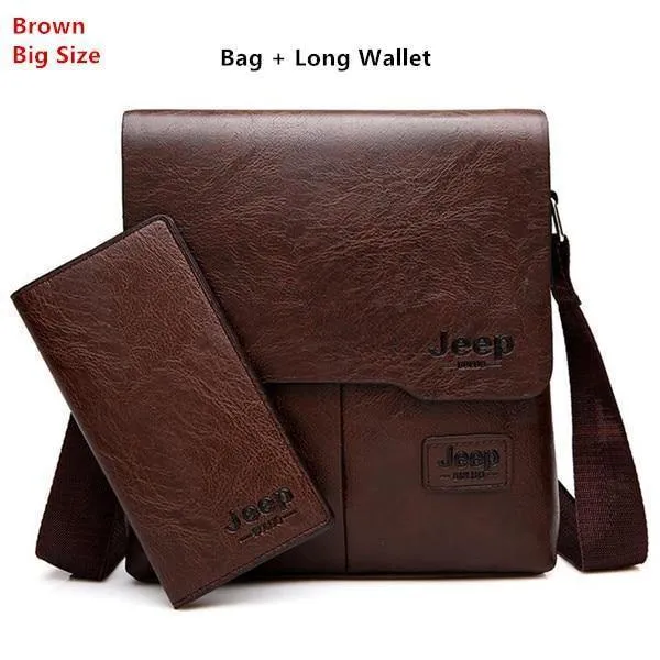 Taschen Set JEEP BULUO Berühmte Marke Neue Mode Mann Leder Umhängetasche Männlichen Cross Body Schulter Business Taschen Für Männer