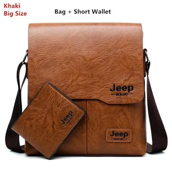 Taschen Set JEEP BULUO Berühmte Marke Neue Mode Mann Leder Umhängetasche Männlichen Cross Body Schulter Business Taschen Für Männer