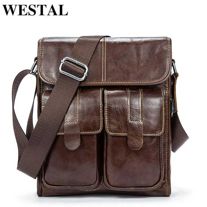 Echtes Leder Tasche Herren Taschen Herren Messenger Bags männlich kleine Klappe Vintage Leder Schulter Crossbody Taschen für Mann 366