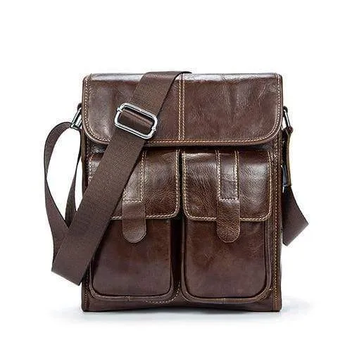 Echtes Leder Tasche Herren Taschen Herren Messenger Bags männlich kleine Klappe Vintage Leder Schulter Crossbody Taschen für Mann 366