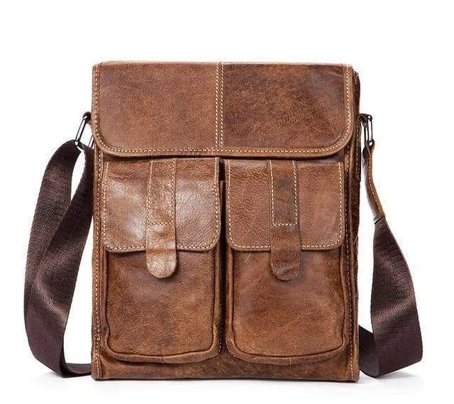 Echtes Leder Tasche Herren Taschen Herren Messenger Bags männlich kleine Klappe Vintage Leder Schulter Crossbody Taschen für Mann 366