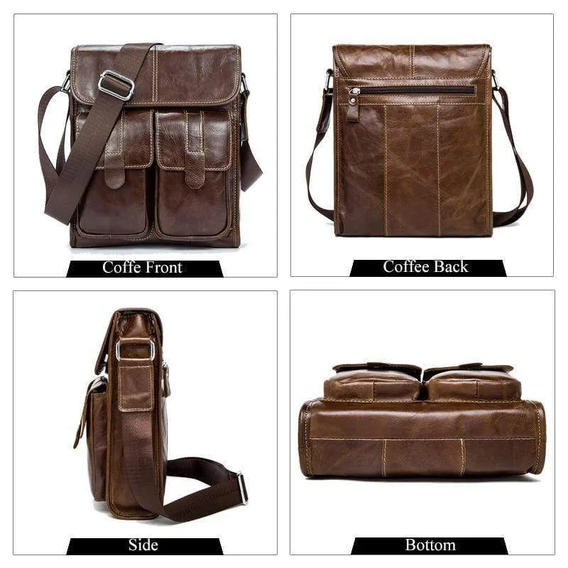 Echtes Leder Tasche Herren Taschen Herren Messenger Bags männlich kleine Klappe Vintage Leder Schulter Crossbody Taschen für Mann 366