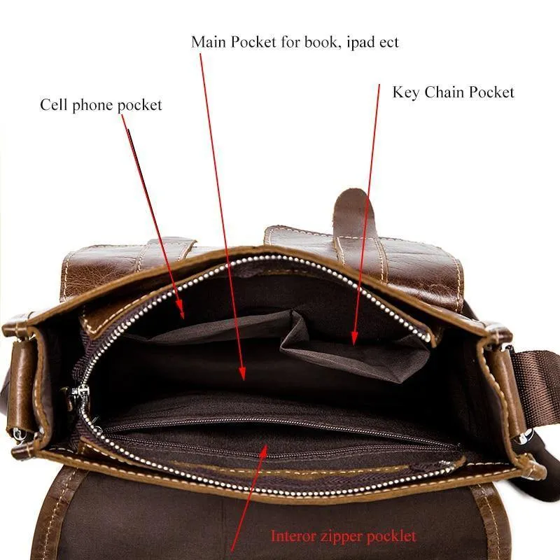 Echtes Leder Tasche Herren Taschen Herren Messenger Bags männlich kleine Klappe Vintage Leder Schulter Crossbody Taschen für Mann 366