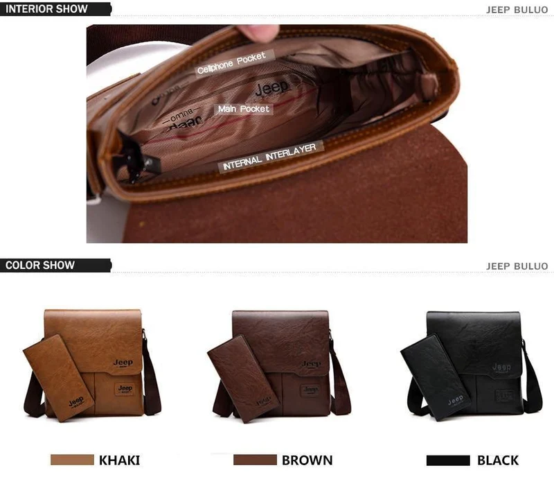 Mann Umhängetasche 2 Set Männer Pu-leder Umhängetaschen Business Crossbody Casual Bag Berühmte Marke ZH1505 / 8068