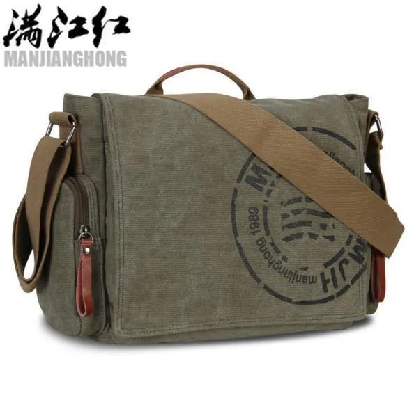 Vintage Herren Messenger Bag Mann Handtasche Canvas Schulter Briefträger Tasche Männer lässig Crossbody Printing Messenger Taschen