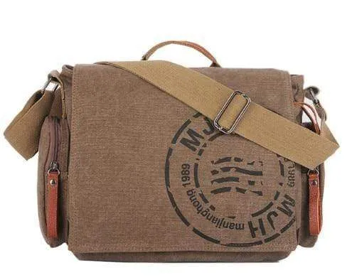 Vintage Herren Messenger Bag Mann Handtasche Canvas Schulter Briefträger Tasche Männer lässig Crossbody Printing Messenger Taschen
