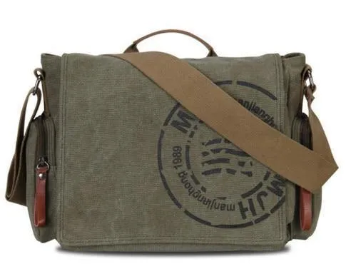 Vintage Herren Messenger Bag Mann Handtasche Canvas Schulter Briefträger Tasche Männer lässig Crossbody Printing Messenger Taschen