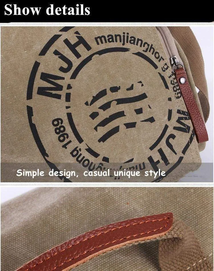 Vintage Herren Messenger Bag Mann Handtasche Canvas Schulter Briefträger Tasche Männer lässig Crossbody Printing Messenger Taschen