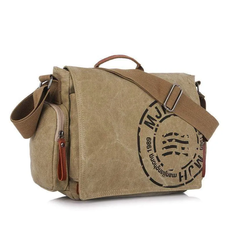 Vintage Herren Messenger Bag Mann Handtasche Canvas Schulter Briefträger Tasche Männer lässig Crossbody Printing Messenger Taschen
