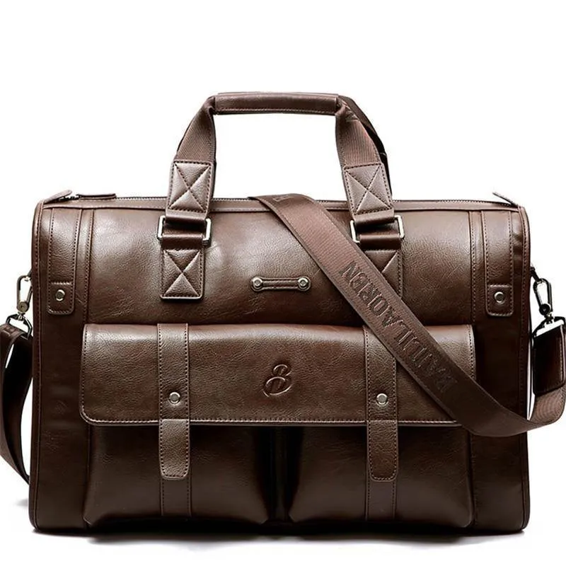 Mann Tasche Leder Schwarz Aktentasche Männer Business Handtasche Messenger Taschen Männlichen Vintage männer Schulter Tasche Große Kapazität
