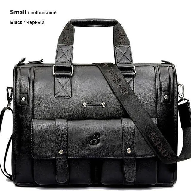 Mann Tasche Leder Schwarz Aktentasche Männer Business Handtasche Messenger Taschen Männlichen Vintage männer Schulter Tasche Große Kapazität