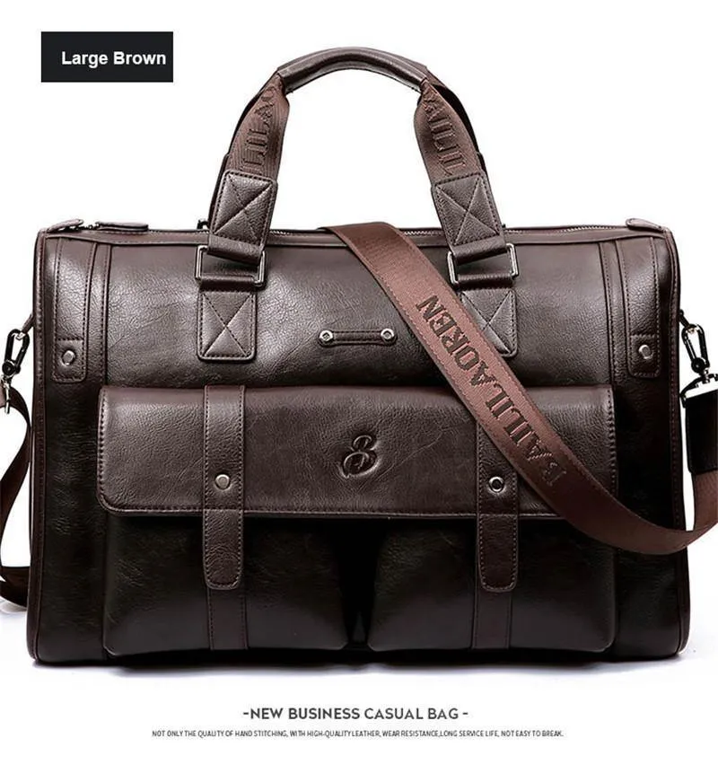 Mann Tasche Leder Schwarz Aktentasche Männer Business Handtasche Messenger Taschen Männlichen Vintage männer Schulter Tasche Große Kapazität