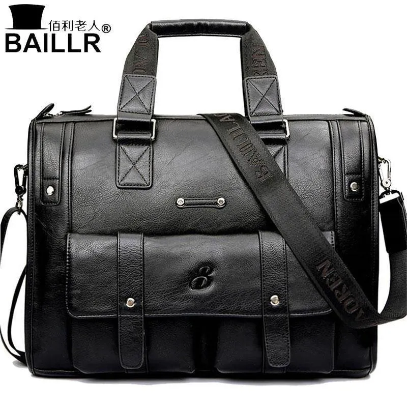 Mann Tasche Leder Schwarz Aktentasche Männer Business Handtasche Messenger Taschen Männlichen Vintage männer Schulter Tasche Große Kapazität