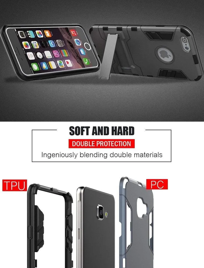 ZNP Full Shockproof Armor Stand Cover Case For Samsung Galaxy A5 A3 A7 A8 Plus Holder Phone Case For Samsung J5 J7 A7 A5 A3 Case