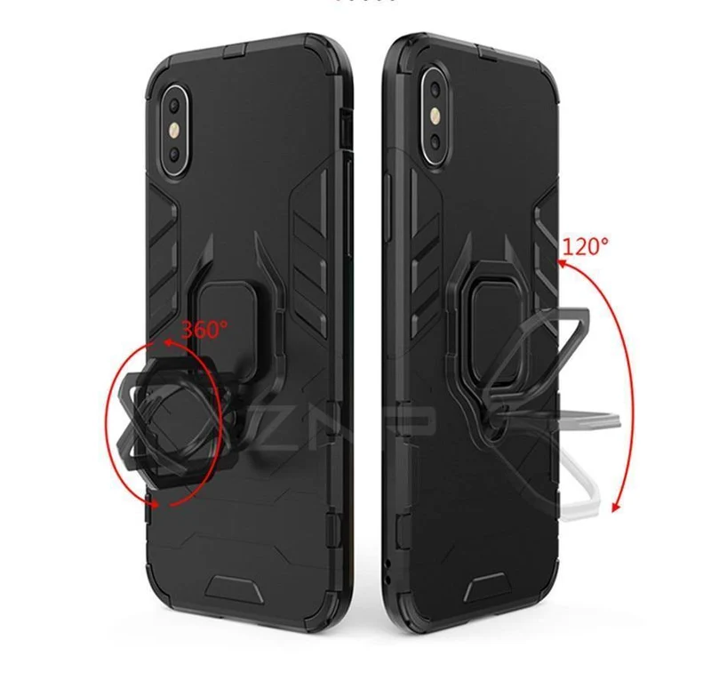 ZNP Luxury Armor Stand Phone Case For Huawei P20 Lite P20 With Holder Ring Shockproof Cover Case For Huawei P20 Pro Case Shell