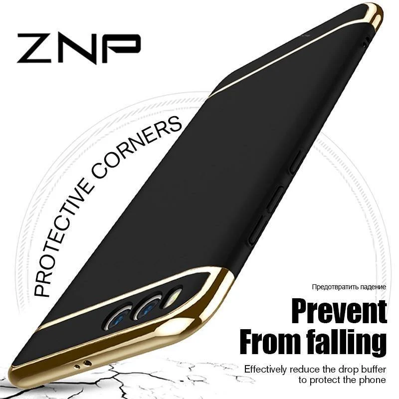 ZNP Luxury Electroplate Shockproof Case For Xiaomi Mi 6 5 5S Plus Hard Back Cover Cases For Xiaomi Mi 6 5 5X 5C Phone Case shell