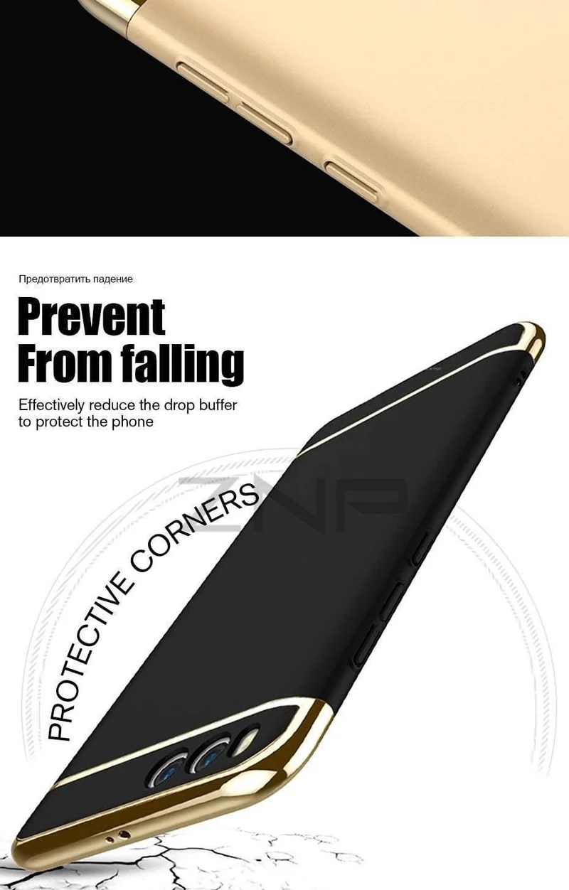ZNP Luxury Electroplate Shockproof Case For Xiaomi Mi 6 5 5S Plus Hard Back Cover Cases For Xiaomi Mi 6 5 5X 5C Phone Case shell