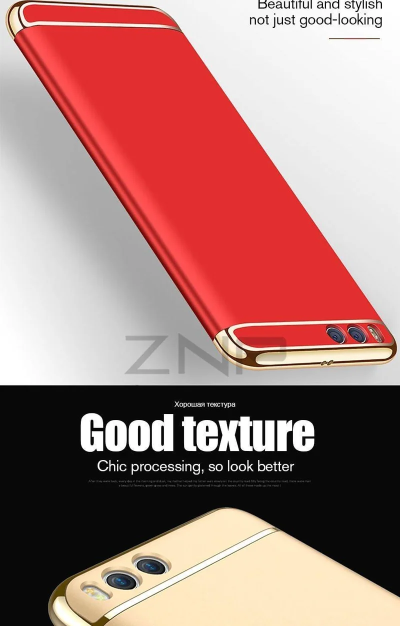 ZNP Luxury Electroplate Shockproof Case For Xiaomi Mi 6 5 5S Plus Hard Back Cover Cases For Xiaomi Mi 6 5 5X 5C Phone Case shell