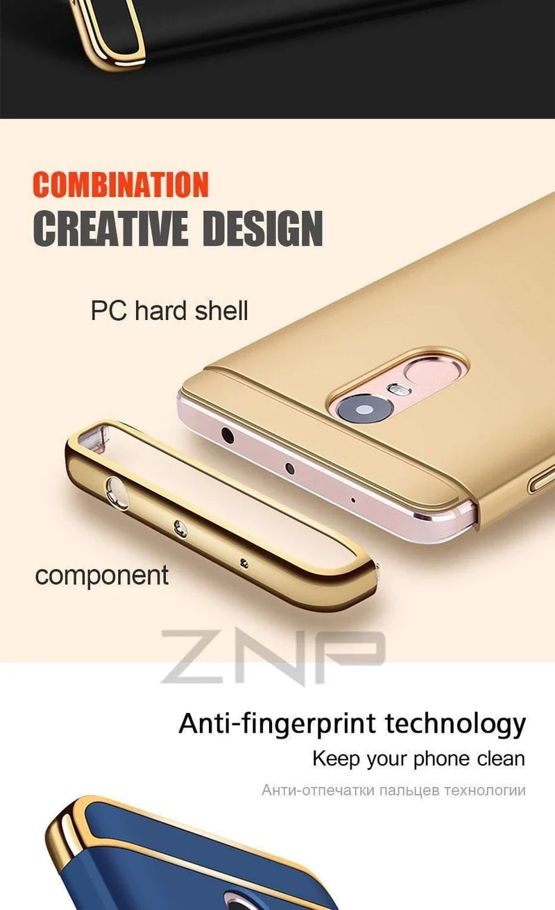 ZNP Luxury Shockproof Case For Xiaomi Redmi Note 4 4X Hard Back Cover Cases For Redmi Note 4X Redmi Note 4 Phone Case shell