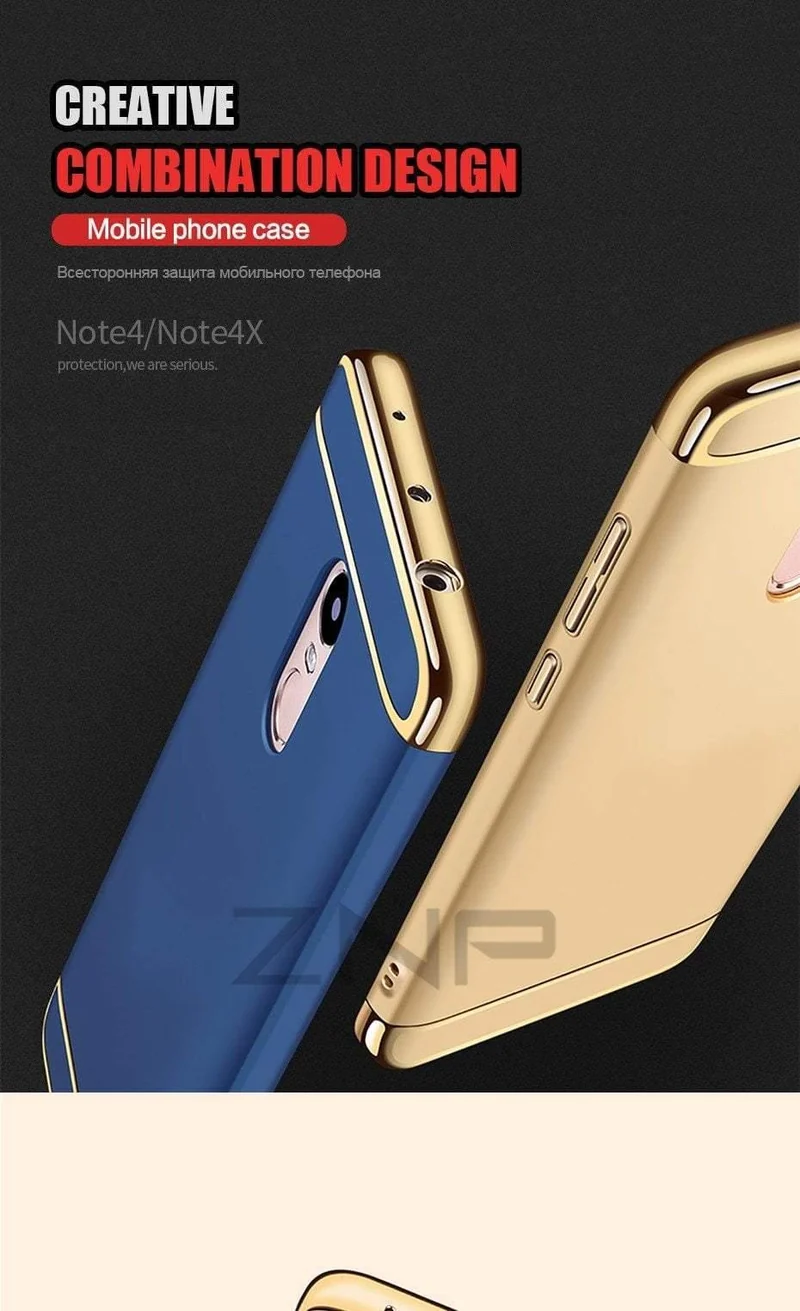 ZNP Luxury Shockproof Case For Xiaomi Redmi Note 4 4X Hard Back Cover Cases For Redmi Note 4X Redmi Note 4 Phone Case shell