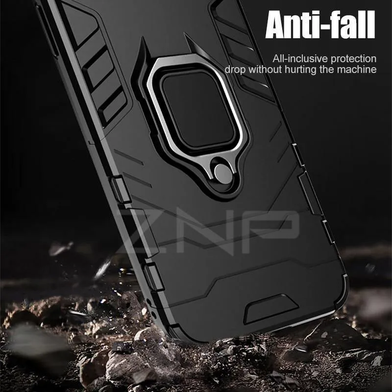 ZNP Luxury Armor Phone Case For iPhone 6 6s 7 8 Plus X 10 Shockproof Cover For iPhone X XS Max XR 5 5s SE Case With Holder Ring