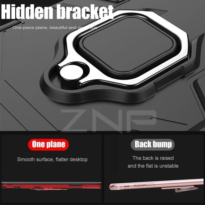 ZNP Luxury Armor Phone Case For iPhone 6 6s 7 8 Plus X 10 Shockproof Cover For iPhone X XS Max XR 5 5s SE Case With Holder Ring
