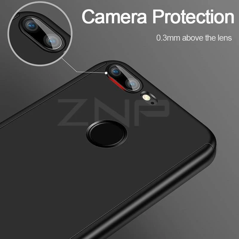 ZNP 360 Degree Full Cover Protection Case For Huawei Honor 9 10 Lite Cases With Glass For Honor V9 Play V10 Phone Case Shell