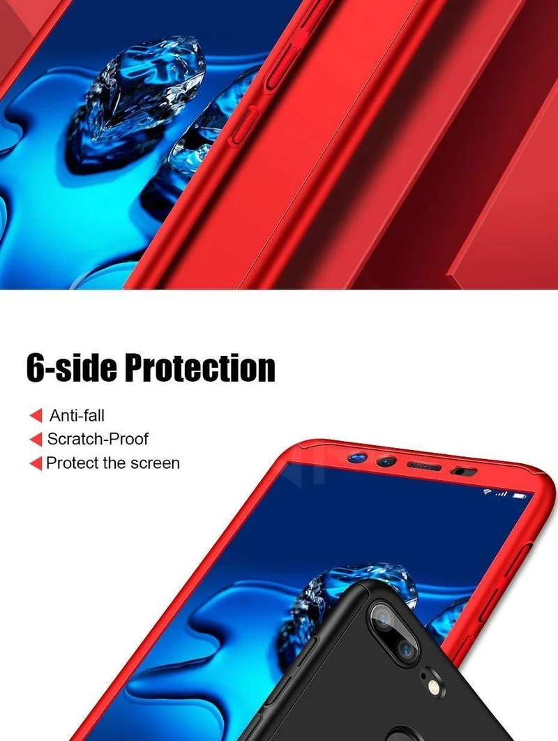 ZNP 360 Degree Full Cover Protection Case For Huawei Honor 9 10 Lite Cases With Glass For Honor V9 Play V10 Phone Case Shell