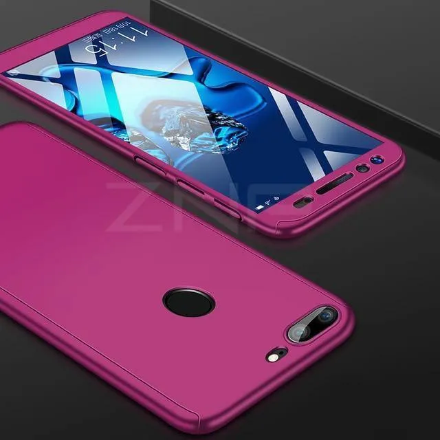ZNP 360 Degree Full Cover Protection Case For Huawei Honor 9 10 Lite Cases With Glass For Honor V9 Play V10 Phone Case Shell