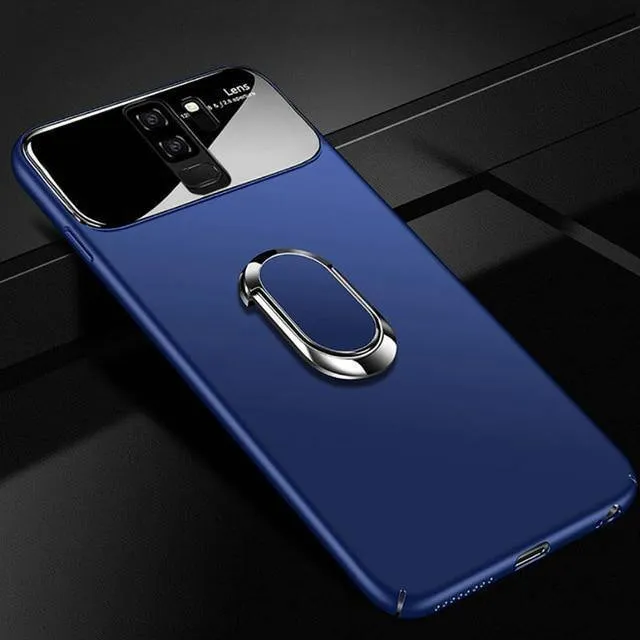 ZNP Luxury Ring Stand Case For Samsung Galaxy S9 Plus Slim PC + Glass Holoder Glossy Cover Cases For Samsung S9 Plus Phone Case