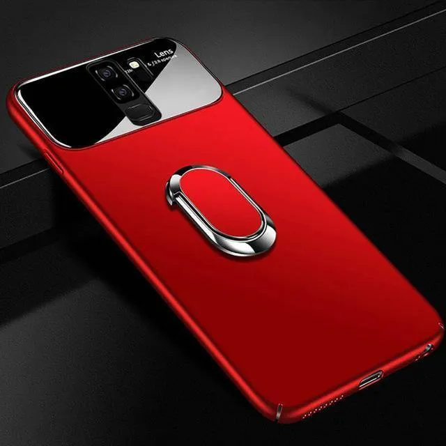 ZNP Luxury Ring Stand Case For Samsung Galaxy S9 Plus Slim PC + Glass Holoder Glossy Cover Cases For Samsung S9 Plus Phone Case