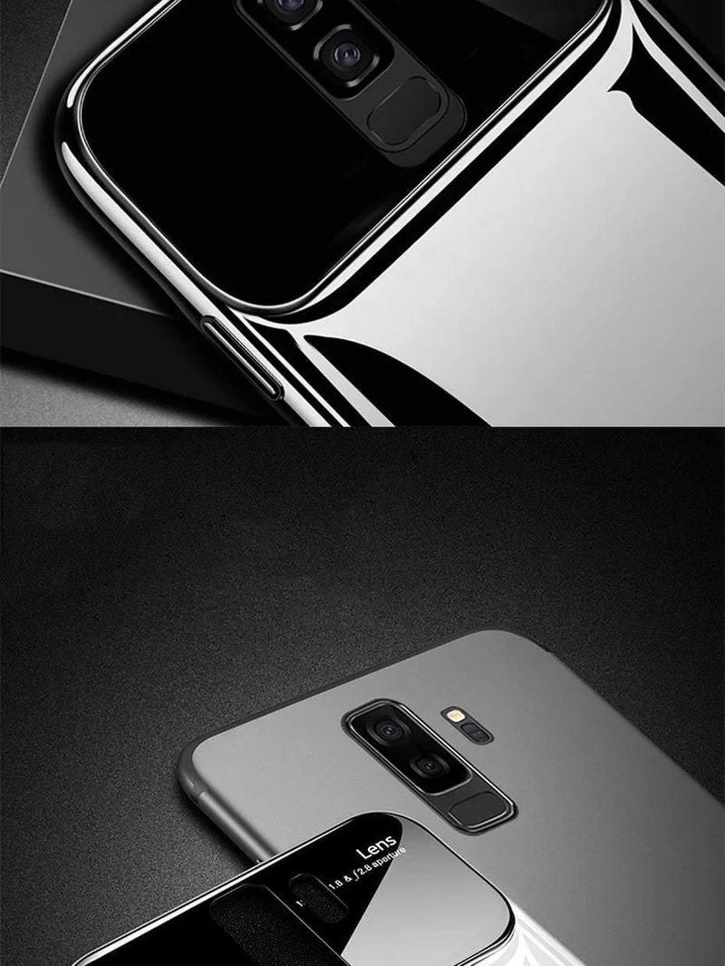 ZNP Luxury Ring Stand Case For Samsung Galaxy S9 Plus Slim PC + Glass Holoder Glossy Cover Cases For Samsung S9 Plus Phone Case