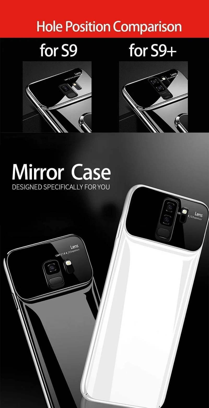 ZNP Luxury Ring Stand Case For Samsung Galaxy S9 Plus Slim PC + Glass Holoder Glossy Cover Cases For Samsung S9 Plus Phone Case