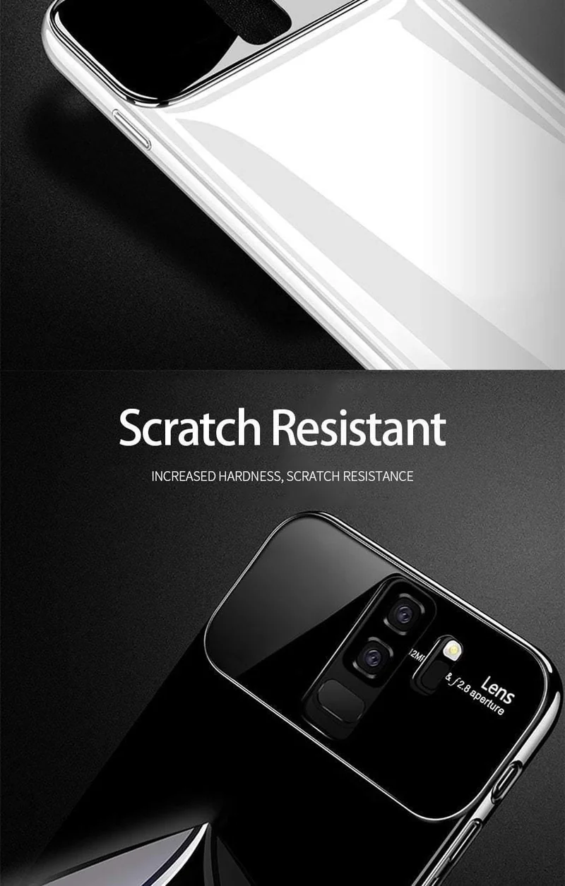 ZNP Luxury Ring Stand Case For Samsung Galaxy S9 Plus Slim PC + Glass Holoder Glossy Cover Cases For Samsung S9 Plus Phone Case