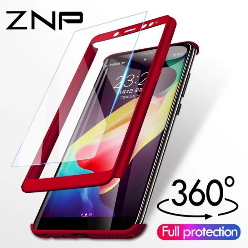 ZNP Luxury Full Cover Case For Xiaomi Redmi Note 5 6 Pro Redmi Note 7 5A Case With Glass For Redmi 4X 6A 6 Pro 5 Plus Phone Case