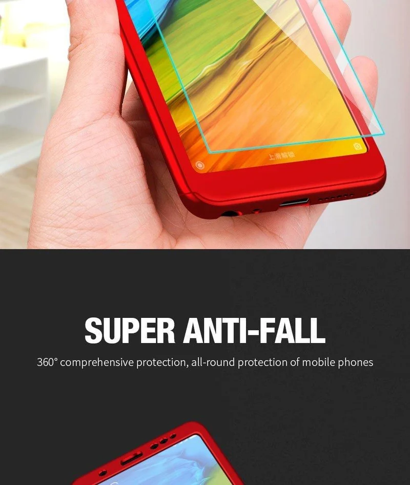 ZNP Luxury Full Cover Case For Xiaomi Redmi Note 5 6 Pro Redmi Note 7 5A Case With Glass For Redmi 4X 6A 6 Pro 5 Plus Phone Case