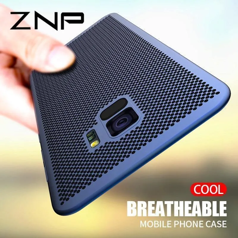 ZNP Ultra Slim Grid Wärmeableitende Telefonhülle für Samsung Galaxy S9 S8 Plus Note 9 8 Rückseitenhülle für Samsung S7 S6 Edge Hülle