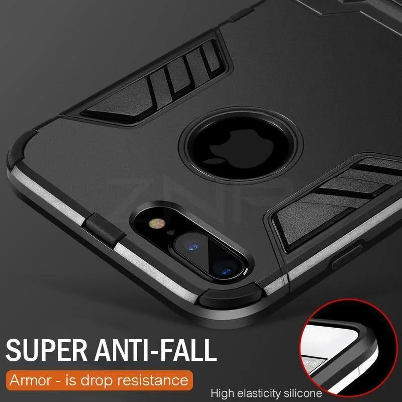 ZNP Volle stoßfeste Rüstung Telefonhülle für iPhone X 6 7 8 Plus Matte Schutzhüllen für iPhone 8 7 Plus 5 5s SE Hülle
