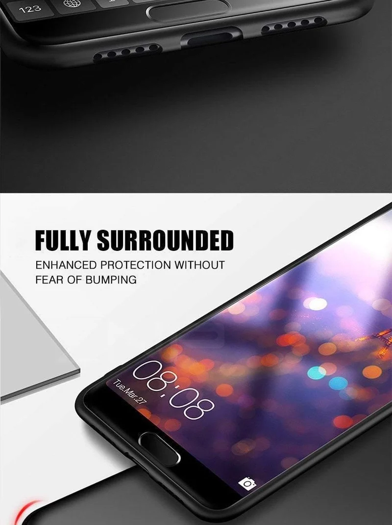 Weiche, dünne, matte Silikon-Telefonhülle für Huawei P20 Mate 10 Lite Pro, Softcover-Hülle für Huawei Honor Play für Honor 9 10 Lite