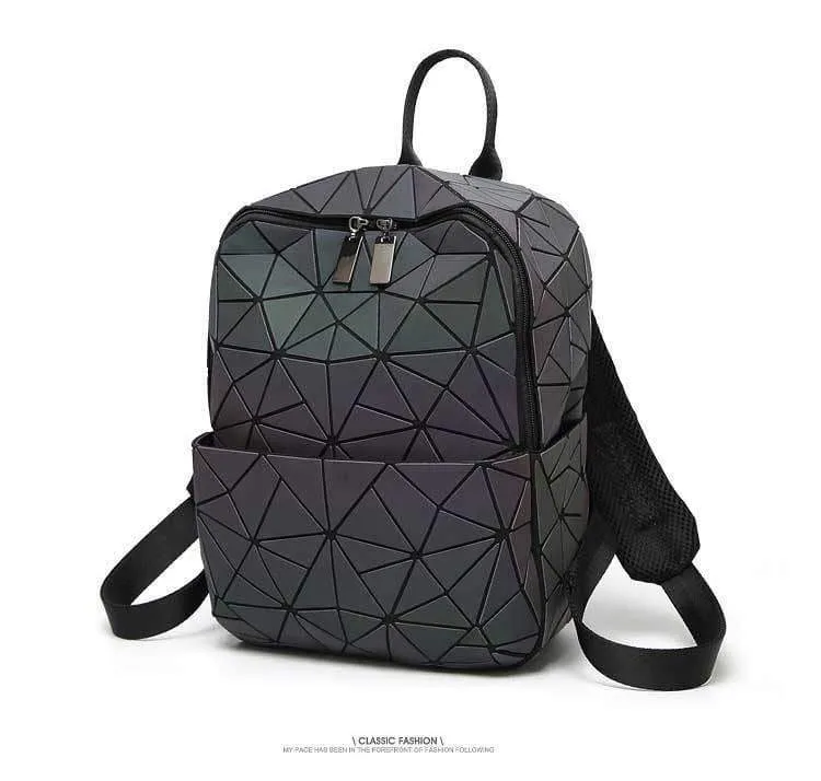 Frauen Rucksack Geometrische Umhängetasche Schüler Schultasche Für Teenager Hologramm Leuchtende Rucksäcke Laser bao tasche rucksack