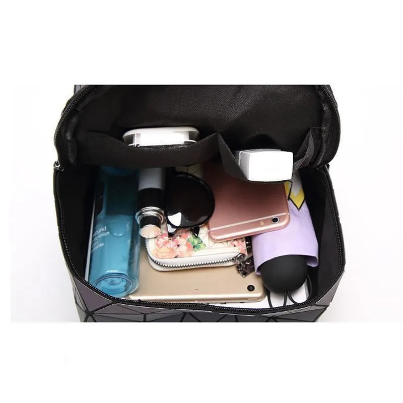 Frauen Rucksack Geometrische Umhängetasche Schüler Schultasche Für Teenager Hologramm Leuchtende Rucksäcke Laser bao tasche rucksack