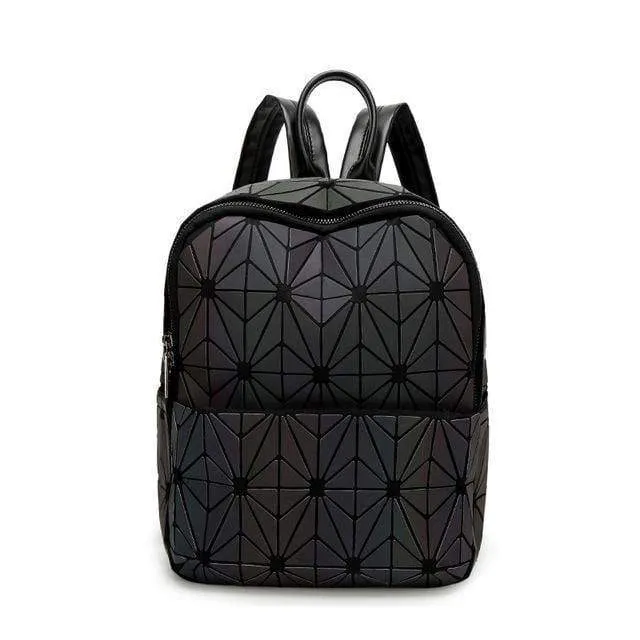 Frauen Rucksack Geometrische Umhängetasche Schüler Schultasche Für Teenager Hologramm Leuchtende Rucksäcke Laser bao tasche rucksack