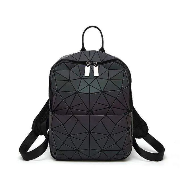 Frauen Rucksack Geometrische Umhängetasche Schüler Schultasche Für Teenager Hologramm Leuchtende Rucksäcke Laser bao tasche rucksack