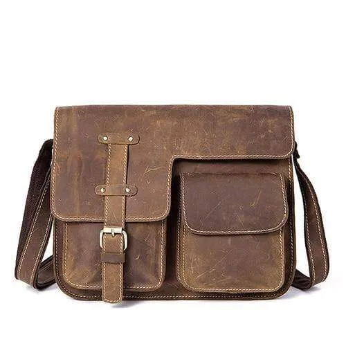 Herrentaschen Crazy Horse Echtes Leder Vintage Umhängetaschen für Männer Umhängetasche Herren Umhängetasche Herren 1050