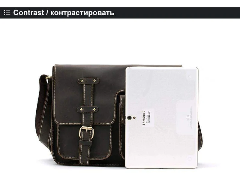 Herrentaschen Crazy Horse Echtes Leder Vintage Umhängetaschen für Männer Umhängetasche Herren Umhängetasche Herren 1050
